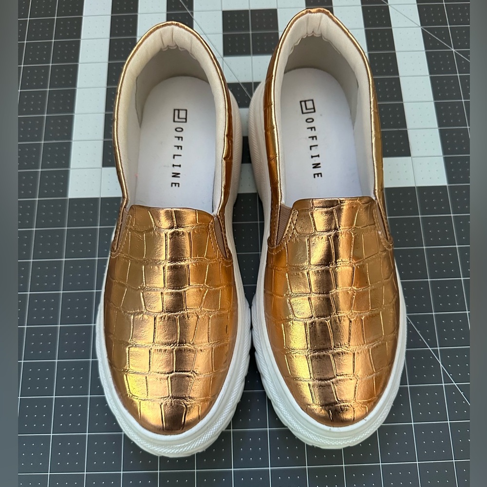 OFFLINE Rose Gold Slip-On Sneakers